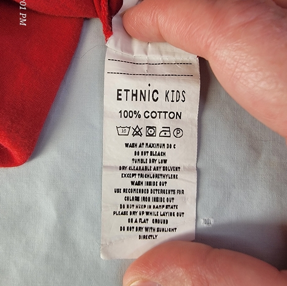 Girls' Red Rose-Embroidered Casual Tunic/Dress - Picture 9 of 11